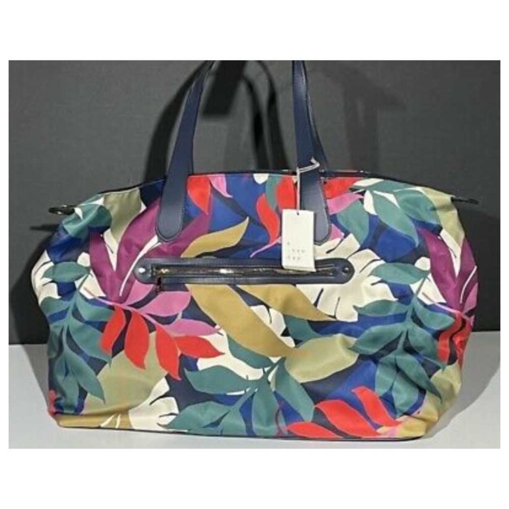 Large Bold Tropical Leaf Print Crossbody Strap